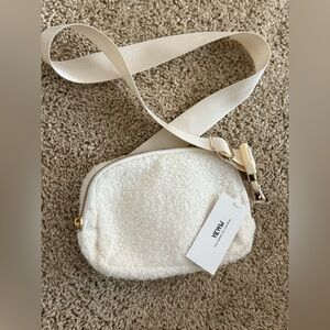 White Sherpa Crossbody Bag